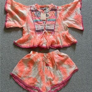 NWT Piti Cuiti Colorful Boho Two-Piece Set